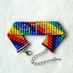 ATL Pride rainbow bead bracelet, handmade, adjustable, 30% to charity, Atlanta